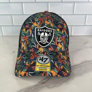 Las Vegas Raiders Hat Cap Strap Back Trucker Youth NFL Football Jungle Gym 47‎